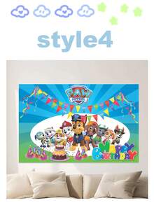 Phông nền sinh nhật chủ đề Paw Patrol, 6 kiểu dáng độc đáo với các nhân vật biểu tượng và họa tiết "Chúc mừng sinh nhật" vui tươi, vật trang trí tiệc đa năng cho các buổi lễ theo chủ đề, tiệc sinh nhật và chụp ảnh, hoàn hảo để tạo không khí vui vẻ, đáng nhớ tại bất kỳ sự kiện nào. - tranh cuộn treo - Xem 17