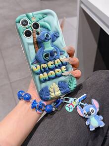 Disney Lilo & Stitch Phone Case With Stitch Charm And Stitch Lanyard - Cute Stitch Protective Case With Vacay Mode And Palm Tree Design, Equipped With Delicate Stitch Decorative Lanyard And Beaded Bracelet For Easy Carrying, Compatible With IPhone 17, 16, 15, 14, 13, 12, 11 Pro Series, Ideal For Birthdays, Holidays, Anniversaries, Graduation Gifts, Or Any Special Occasion To Surprise Family, Friends, Classmates, And Loved Ones. - trắng - Xem 3