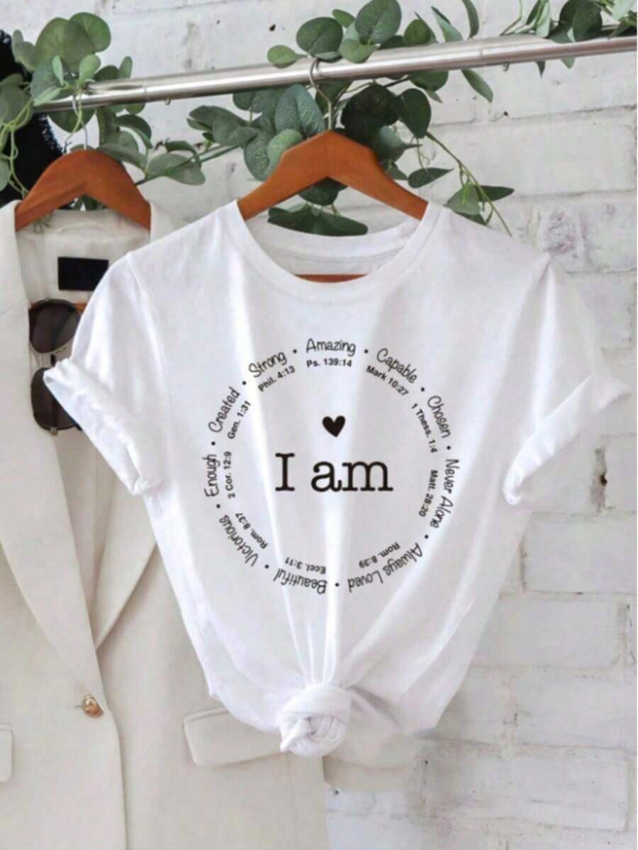 Camiseta de manga corta para mujer, talla grande, informal, con estampado gráfico de "Birthday Queen" - Diseño de letras doradas y patrón de labios, camiseta elástica de cuello redondo para cumpleaños y celebraciones, camiseta de cumpleaños, ropa de celebración, atuendo festivo, tela de elasticidad media, 100% algodón. - Blanco - Ver 1