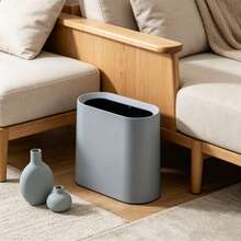 A Corner Trash Can For Home Use In The Kitchen, Bathroom, Toilet, And Living Room, With A Lid, Suitable For Sorting Trash Cans, Toilet Paper, And Other Waste. - Màu xám, kích thước 32,3 x 15 x 30 cm. - Xem 1