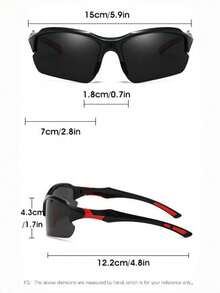 3 piezas Gafas deportivas negras para hombres, hechas de material de PC de alta calidad, adecuadas para viajes, fiestas en la playa, estilo callejero, selfies, artículo esencial para vacaciones - A - Ver 4