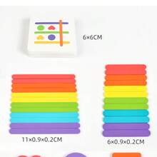 Children's Wooden Stick Balancing Game, Cognitive Training, Shape Matching Interactive Tabletop Toy, Early Education - 彩色 - 查看 7