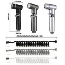 Retractable Bidet Sprayer Set, Made Of ABS Material Handheld Toilet Sprayer With Spring Hose, High Pressure Bidet Sprayer Head For Personal Hygiene, Pet Cleaning And Floor Cleaning - Spray Gun - View 3