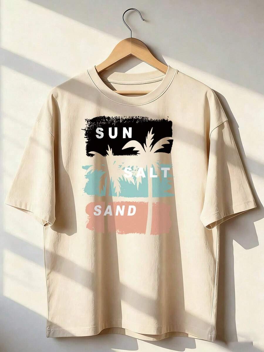 Summer And Beach Style Short Sleeve T-Shirt, Fashionable Short Sleeve T-Shirt For Spring And Summer 2026, Made In Mexico, 180 Grams. Cartoon Print, Couple Design, Suitable For Indoor Or Outdoor Wear. Crew Neck, Unisex, Ideal For Office And Leisure. One-Piece Pack. - APR-P631577SLNDXZGY471 - 查看 1