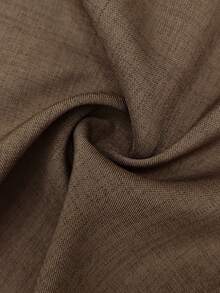 Mono liso para mujer, sin mangas y de un solo hombro, con cintura fruncida: elegante y minimalista, perfecto para el día a día, reuniones de negocios o ir de compras. - Marrón - Ver 4