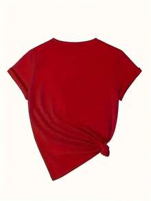 Women's Casual Short Sleeve T-Shirt, Round Neck, Fashion 2026. This Women's Short-Sleeved T-Shirt Features A Floral Print Of The Virgin Mary, A Round Neck, And Is Machine Washable. It's Comfortable, Soft, And Breathable, Making It Suitable For Spring, Summer, And Autumn. The Loose Fit Is Casual And Fashionable, Perfect For Work, Everyday Wear, Or Casual Get-Togethers With Friends. Made From 100% Cotton. - 紅色 - 查看 3