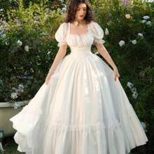 MOD Plus Size White Maxi Lace Ruffled Victorian Vintage Dress, Party Dress, Prom Dress, Exquisite Craftsmanship,Graduation Dress,Birthday Dresses For Women - Blanco - Ver 1
