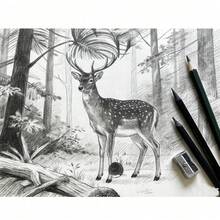 18 piezas Juego de arte personalizado para bocetos y dibujos, lápices de carboncillo y suministros, kit profesional portátil para principiantes, regalo de vuelta a la escuela - A - Ver 1