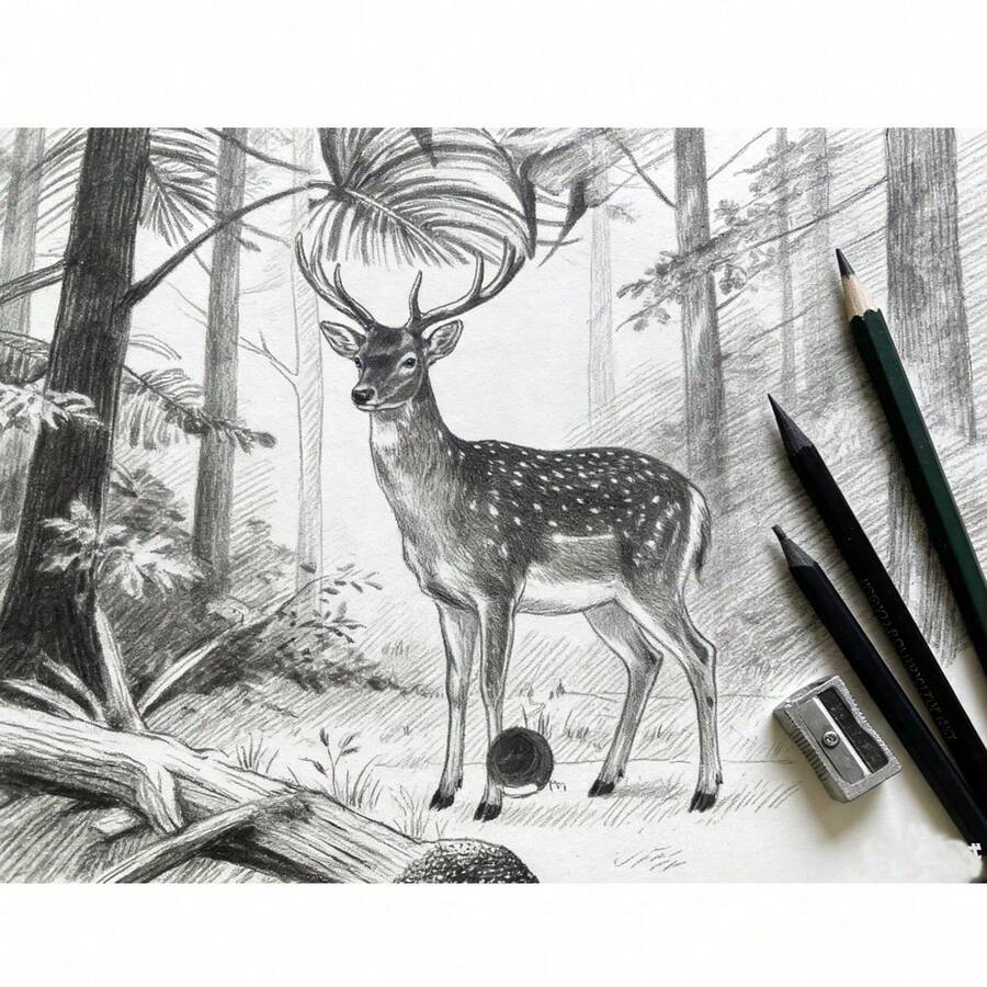 18 piezas Juego de arte personalizado para bocetos y dibujos, lápices de carboncillo y suministros, kit profesional portátil para principiantes, regalo de vuelta a la escuela - A - Ver 1