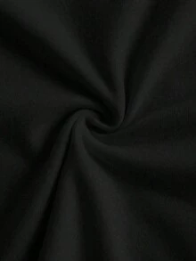 Camiseta casual de mujer de cuello redondo y manga corta con aplicación de estrella - Negro - Ver 4