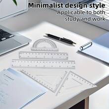 1pc 20cm Ruler Set, Precise 20cm Measuring Tool, Suitable For Home, Office, School, Durable And Lightweight, 20cm Ruler Set, Reliable Multi-Functional Measurement Solution, Standard Measuring Tool - Sets - View 4