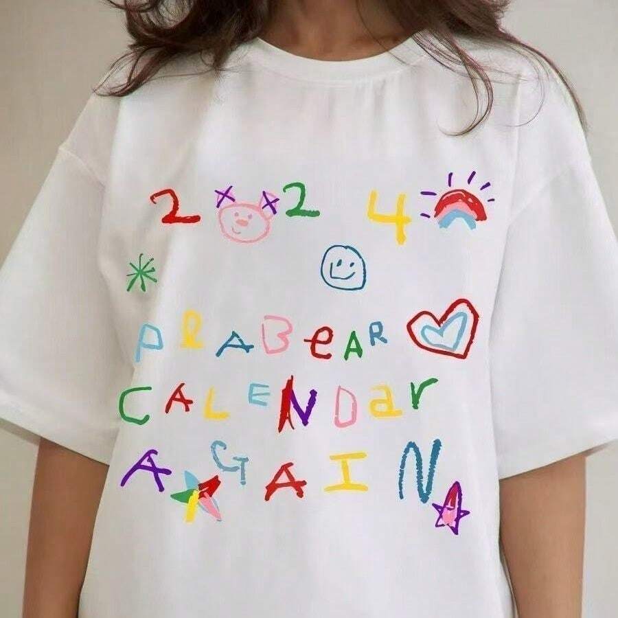 Camiseta de manga corta de algodón para mujer, talla grande, estilo europeo y americano, moderna, holgada, con estampado de letras, para verano. - Negro - Ver 1