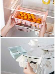 1pc/2pcs Expandable Refrigerator Storage Basket, Refrigerator Storage Box - View 5