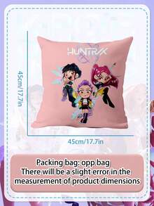 Hasbro K-POP 女團主題枕套，柔軟蓬鬆枕面，適用於沙發、臥室、宿舍或作為床鋪方形靠墊裝飾 - 多色 - 查看 3
