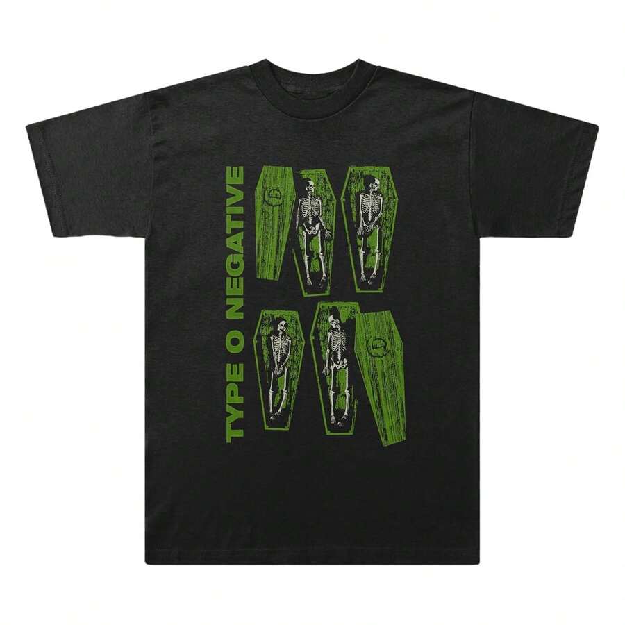 Camiseta unisex de manga corta, Camiseta Type O Negative Coffins, Talla Grande, Playeras negras hombre, spiderman, ,  mujer, romwe men, boho chic, regalos para maestras, camiseta para mujer, conjuntos curvy para mujer, y2k - Negro - Ver 1