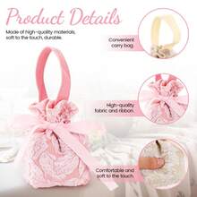 10 piezas Bolsas de regalo pequeñas con asas, bolsas de dulces con cordón para bodas y fiestas, bolsas de regalo de tela mini al por mayor adecuadas para aperitivos, dulces, regalos de cumpleaños - Ver 5
