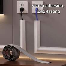 1 pieza Tira autoadhesiva multifunción para gestión de cables de piso, con respaldo adhesivo incorporado, plana al piso sin enrollarse ni causar tropiezos, suave, flexible y recortable, se adapta a diferentes requisitos de longitud de cable, múltiples opciones de color - Tiras organizadoras de cables - Ver 4