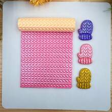 1pc Polymer Clay Mold With Knitting, Sweater And Fabric Texture Patterns, Suitable For DIY Earrings, Clay Jewelry, Pendants, Brooches, Ceramic Crafts, Handmade Accessories, Embossing And Texturing Tool - Orange - View 12