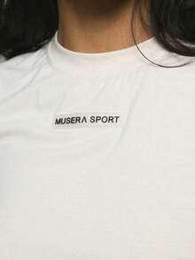 Playera de mujer 100% algodón manga corta estampado  Sport estilo deportivo para verano - Blanco - Ver 4