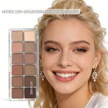 12-Color Eyeshadow Palette - Matte, Shimmer & Metallic Finishes In Soft Browns, Greys, Beiges - Long-Lasting Everyday & Evening Makeup Looks - Professional Palette For Beginners & Pros - Ideal Gift For Makeup Lovers, Makeup Eyeshadow Palette - 彩色 - 查看 2