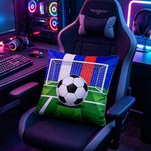 1PC World Cup Themed Pillow Cover - Flag, Football, Football Frame Pattern Design, Double Sided Printing, Durable Machine Washed Fabric, Zipper Sealing, Suitable For Queuing, Fans, Living Room Decoration, Home Decoration, Tropical Style, Printed Design, Living Room Pillow Cover, Decorative Pillow Cover, Home Decorator (Excluding Pillow Core) - Multicolor - View 2