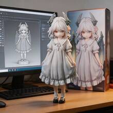 1 Set [1/7 Scale White Hair Dragon Girl Statue] Fantasy Video Game Character Figure - Collector Grade High-End Sculpture Model, Limited Edition Gift For Gamers, Anime Fantasy Dragon Girl Statue - Multicolor - View 7