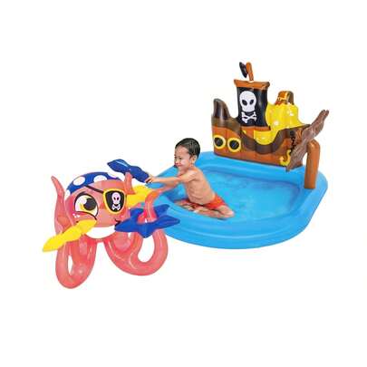 Avilia Piscina Gonfiabile a Forma di Nave Pirata con Giochi e Accessori per Bambini