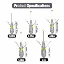 10 chiếc chì câu cá Sputnik đuôi dài, dùng cho câu cá nước mặn, câu cá trên bãi biển, câu cá trê, câu cá trên cát biển, màu xám bạc. - Bạc - Xem 3