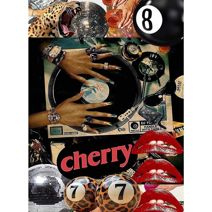 1pc Vintage Vinyl Record, Disco Ball Pattern, Diamond Painting Kit - DIY Full Drill Round, Animal Mosaic Craft, Suitable For Home And Office Decor, Perfect Gift For Holidays And New Year, Frame Not Included - View 1