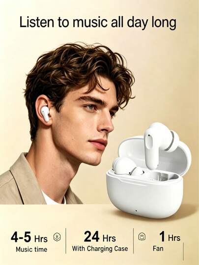 Wireless Noise Cancelling Headphones, Fast Charging & Long Battery Life, Bluetooth Earphones For Daily Office & Music