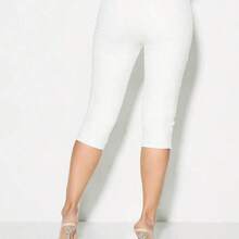 Capri Fitted Leggings With Side Split Hem - Blanco - Ver 3
