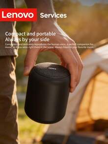 Altavoz Bluetooth Lenovo D01 con micrófono de cancelación de ruido de alta definición, altavoz portátil mini subwoofer con sonido envolvente, excelente calidad de sonido, larga duración de la batería, conexión inalámbrica, adecuado para computadora, escritorio, automóvil, uso doméstico - Ver 2