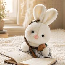 11.02 Inch Cute Rabbit Plush Doll, Soft And Fluffy Stuffed Rabbit Doll With Lace Dress And Carrot Accessories, Adorable Plush Rabbit Stuffed Animal With Bow Tie, Cute Stuffed Animal Pillow, Home Decor, Room Decor, Sofa Cushion Japanese Style Rabbit Plush - Multicolor - View 11