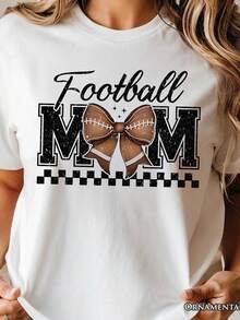 Football Mom Coquette Bow R T-Shirt, A Stylish White Match-Day T-Shirt For Modern, Proud, Sporty Moms. This Unisex T-Shirt Is Made Of 220g Pure Cotton, The Ideal Weight For All Seasons, Suitable For Both Men And Women. The Durable, High-Quality Fabric Is Soft To The Touch And Long-Lasting. It's Also Breathable. Perfect For Women In Spring And Summer, On Vacation, Mother's Day, Or Independence Day. - 白色 - 查看 1