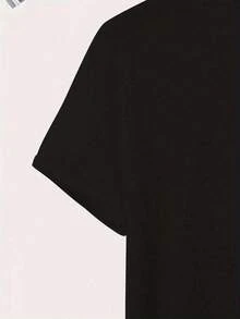 Camisetas manga corta mujer, Camiseta casual de hombre 100% algodón, con estampado de texto "Milano Italy", cuello redondo, manga corta, transpirable, blanca, para uso diario y estilo urbano. - Negro - Ver 4