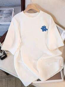 Camisetas de manga corta de talla grande para mujer, ideales para el verano y el uso diario, camisetas básicas de corte holgado con un bonito diseño de estampado de dibujos animados, transpirables y cómodas. - Blanco - Ver 2