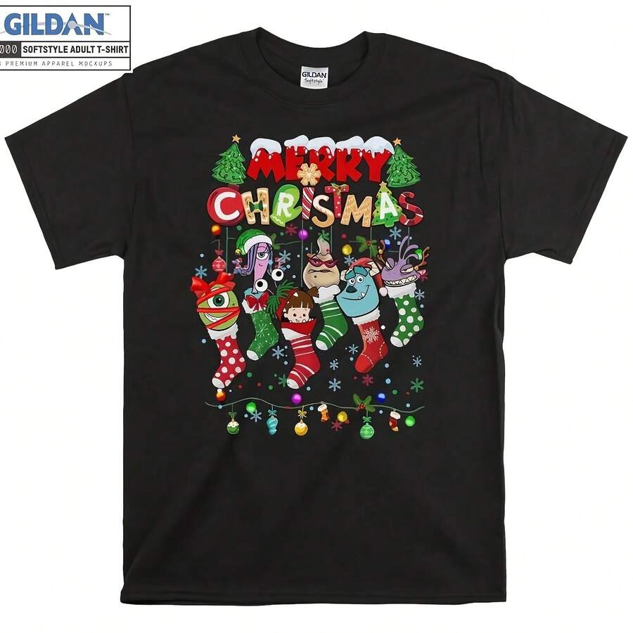 Santa Monsters Unrsity Cistmas Ck Mike T-S, & Adult Day Hoodies, Customizable Cistmas Pamas AC765 - 黑色 - 查看 1