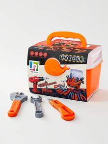 Juego de caja de herramientas para niños, herramientas de reparación de simulación, taladro eléctrico de juguete, juguete de ingeniero para jugar a las casitas, juguete educativo de montaje y desmontaje de tornillos, juguete de rol para niños y niñas, ideal como regalo de cumpleaños. - Naranja - 44 unidades - Ver 10