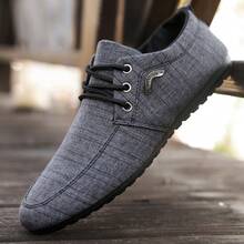 Plus Size 48 Spring/Summer Men's Old Beijing Cloth Shoes, Korean Fashion Breathable Canvas Shoes, Versatile Casual Loafers, Work Shoes - Black - View 11