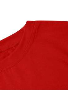 Camiseta de manga corta con estampado de la banda BON JOVI para primavera/verano, camiseta casual de cuello redondo para mujer, ropa casual de moda, camiseta sencilla para mujer, camiseta de verano. - Rojo - Ver 4