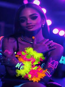8/4pcs/1pc Luminous Party Wristbands,Glitter Star Flower Wreath Bracelets,Fluorescent Bracelets, Glowing Party Gifts,Neon Flashing Party Decor Set,Festive Ambience Props,Hand Ornaments For Birthday,Family,Bachelorette Party,Weddings,Music Festivals - A - View 3