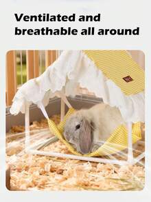 1pc Small Pet Hammock Tent, Guinea Pig Hideaway, Rabbit Hammock, Washable Small Animal Cage Shelter, Guinea Pig Tent, PVC Supported Rabbit Cage, Small Pet Supplies, Comfortable Breathable Sunshade Durable Easy To Clean, Perfect Gift For Your Furry Friends - A - View 5