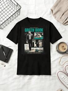 Green Book Movie Graphic Tee Retro Road Trip Cinema T-Shirt - Black - View 6