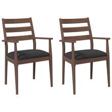 vidaXL Esszimmerstühle mit Kissen 2 Stk. Braun Massivholz Gummibaum Restaurantstühle, Bürostühle, Gartenstühle, Partystühle. Dieses Produkt umfasst nur Stühle, ohne Tische. Ein klassisches, hochwertiges Möbelstück. - Braun - Übersicht 12