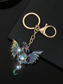 1pc Fashionable European And American Exaggerated Personalized New Cartoon Colorful Dragon Keychain Pendant Accessory, Suitable For Men And Women Car Keys, Bags Decoration - Vibrant Colors - View 12