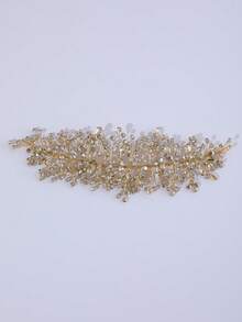 1 pieza Diadema de hierro con diseño floral elegante, accesorio para el cabello de novia y boda, adecuado para todas las estaciones - Dorado - Ver 7