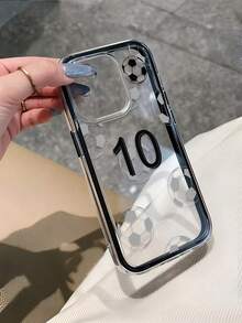 Soccer 1pc Football Pattern Dual-Color Shockproof Phone Case, TPU Material, Suitable As Holiday Gift, Compatible With Apple 11 12 13 14 15 16 Pro/Pro Max/14 15 16 Plus/17, Unisex - Multicolor - View 2