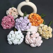1件 27朵牡丹花束，夢幻山茶花玫瑰仿真花，家居與婚禮裝飾逼真人造花，高端栩栩如生花藝布置，玫瑰、杜鵑花、牡丹 - 彩色 - 查看 3