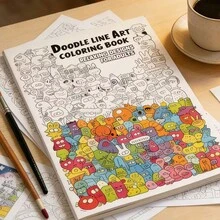 高品质成人控笔线条画减压艺术素描本，A4尺寸 - 包含24幅精心设计的不同高度复杂图案线条素描，沉浸式控笔线条画练习纸，专业艺术绘画用品，适合成人在工作休息时间进行绘画和素描练习，24种不同图案，适合初学者，训练专注力和观察力，是送给家人、朋友和同事的理想节日礼物、生日礼物和派对礼品。 - 彩色 - 查看 1