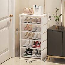 Multi Layer Multifunctional Shoe Rack, Shoe Storage Organizer With Non-Woven Fabric Compartment And Plastic Bracket, Can Accommodate 12-18 Pairs Of Shoes, Suitable For Shoe Racks In Entrance Passages, Wardrobes, Corridors, Bedrooms, And Wardrobes - 6 Layers, 47cm, White - View 4